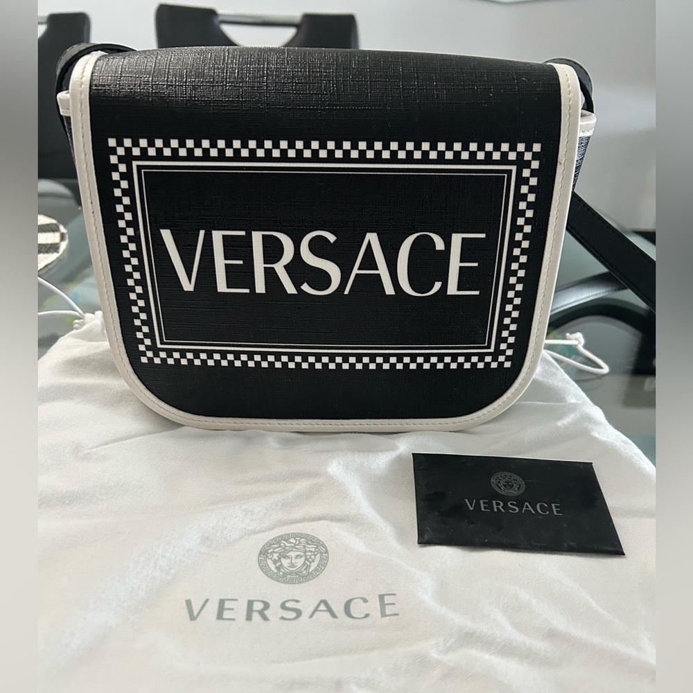 Versace Prominent Logo Shoulder Bag